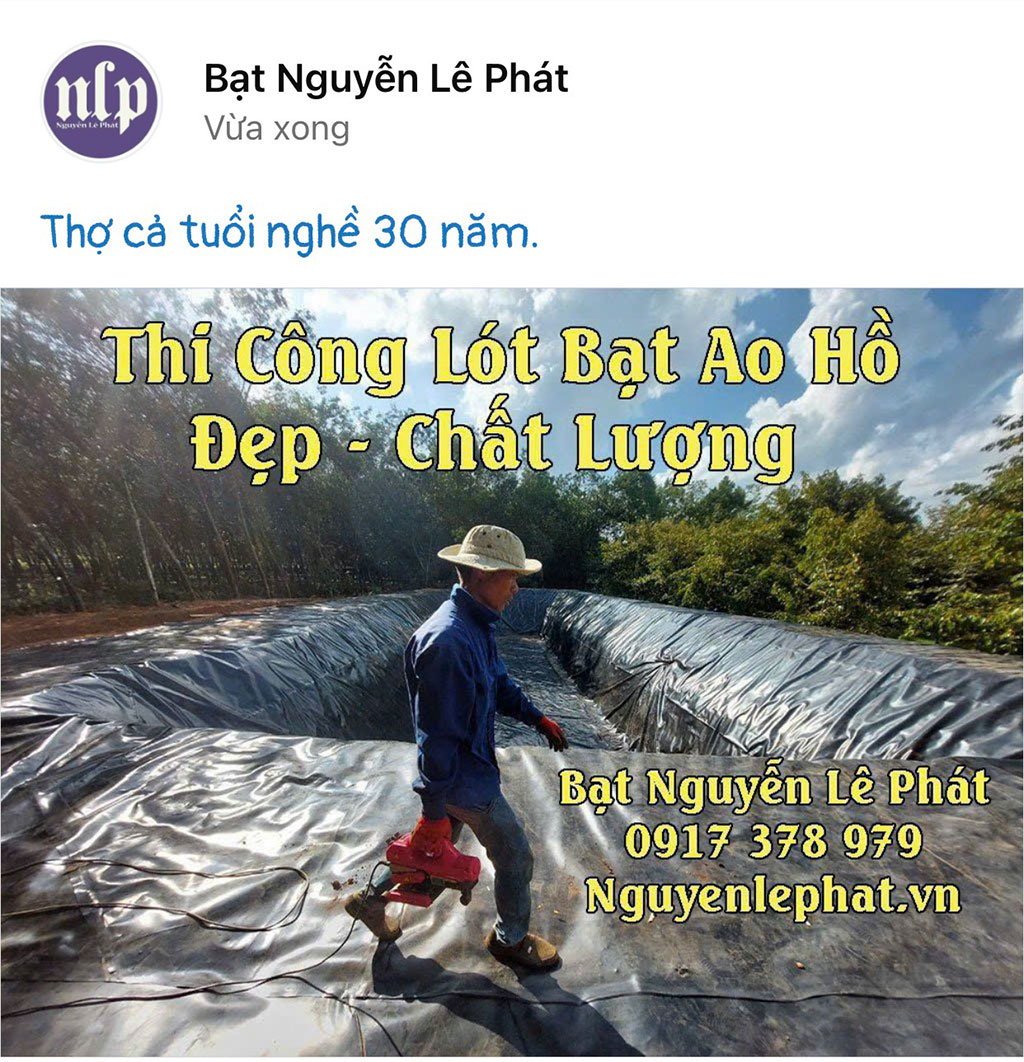 Bạt Chống Thấm Hồ Cá HDPE tại Bình Phước