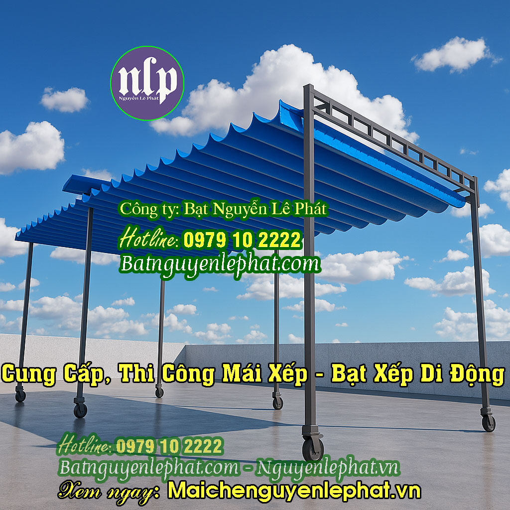Thi Công Bạt Kéo Mái Hiên Di Động Quán Cafe Tại Dĩ An, Bình Dương