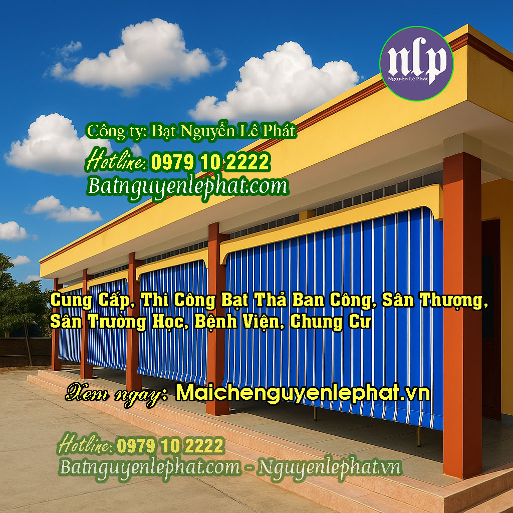 Bạt thả che nắng mưa sân trường học Dầu Tiếng Bạt thả che nắng mưa sân trường học Dầu Tiếng