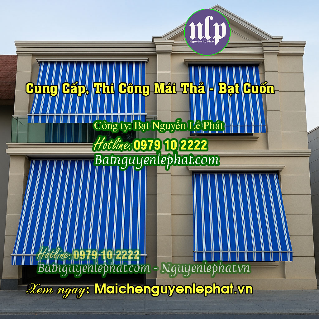 Lắp đặt rèm kéo tay che nắng ban công tại Tân Uyên