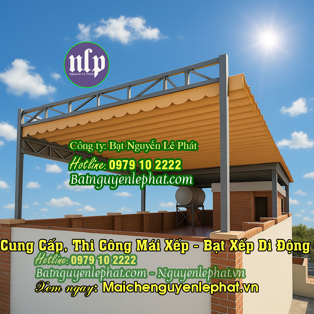 mái che xếp bạt kéo ngoài trời Bình Phước Mái hiên di động, mái che xếp bạt kéo Bình Phước giá rẻ