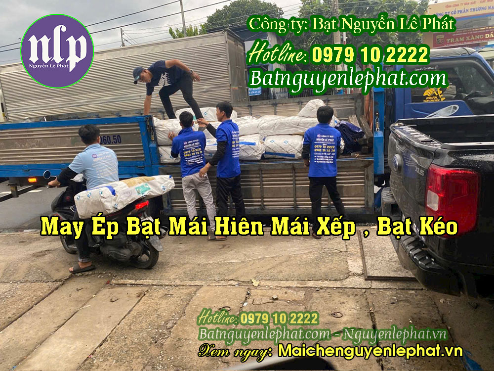 Quy trình xỏ bi treo và dây kéo cho mái bạt xếp lượn sóng