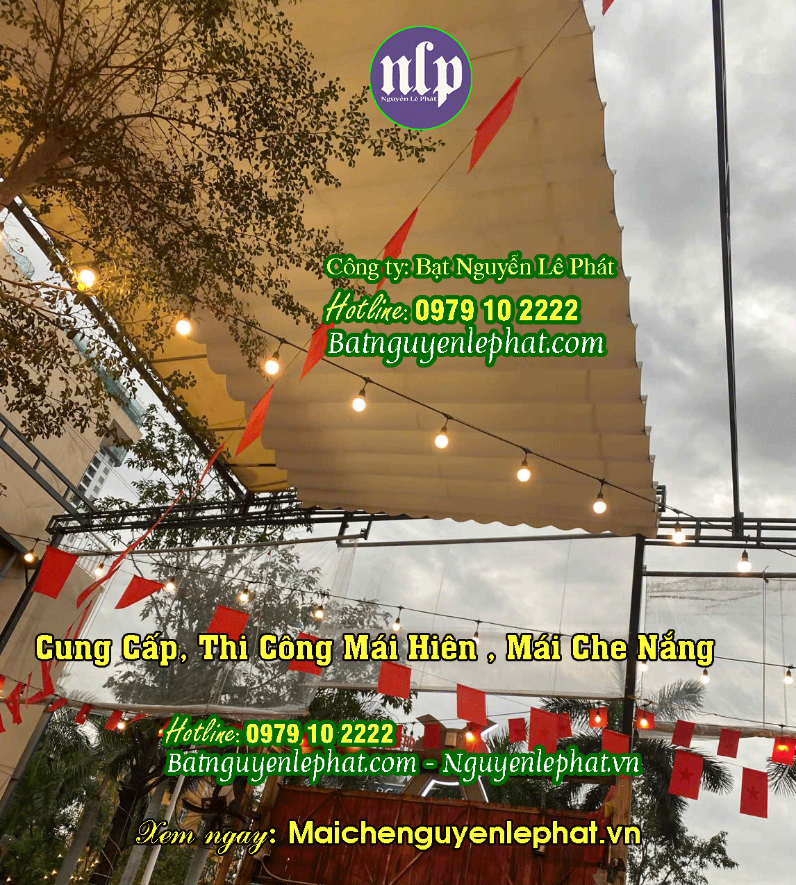Mái xếp lượn sóng quán cafe tại Thủ Dầu Một
