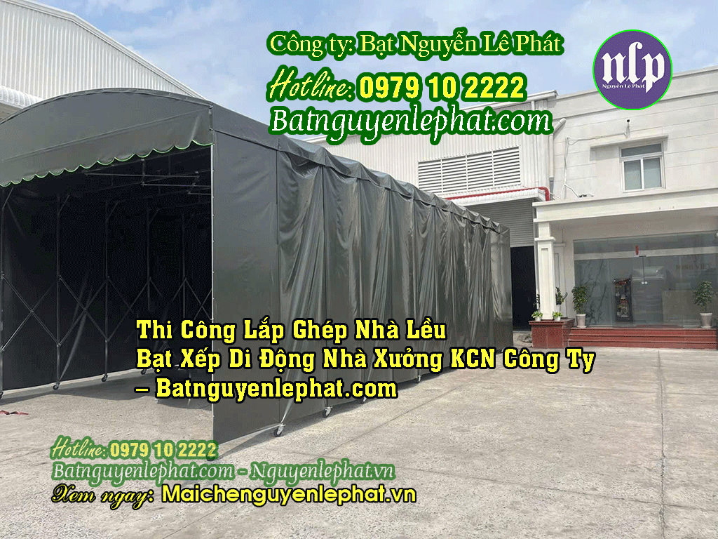 Nhà lều vòm có bánh xe di động tại bãi tập kết hàng hóa Nhà lều vòm có bánh xe di động tại bãi tập kết hàng hóa