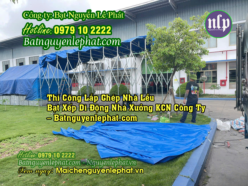 Nhà Lều Xếp Di Động Lắp Ghép Che Nhà Xưởng Công Ty tại Dầu Tiếng - Bình Dương