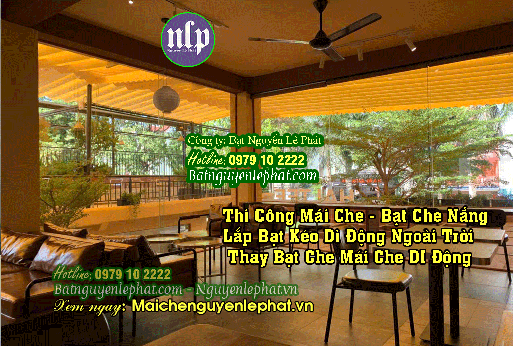 Thi công mái bạt kéo bạt xếp Thủ Dầu Một