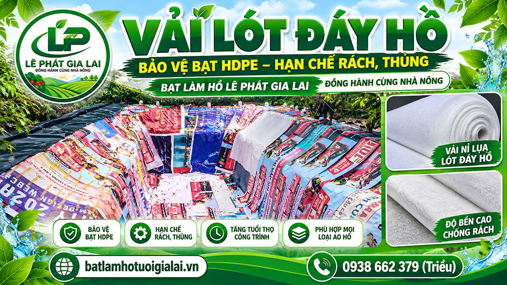 Cung Cấp Vải Bạt Nỉ Lụa Địa Chất Lót Đáy Hồ Chống Rách Bạt Gia Lai